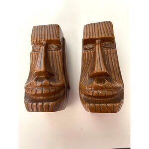 Tiki Salt And Pepper Shakers Ceramic Freeport Souvenir Beach